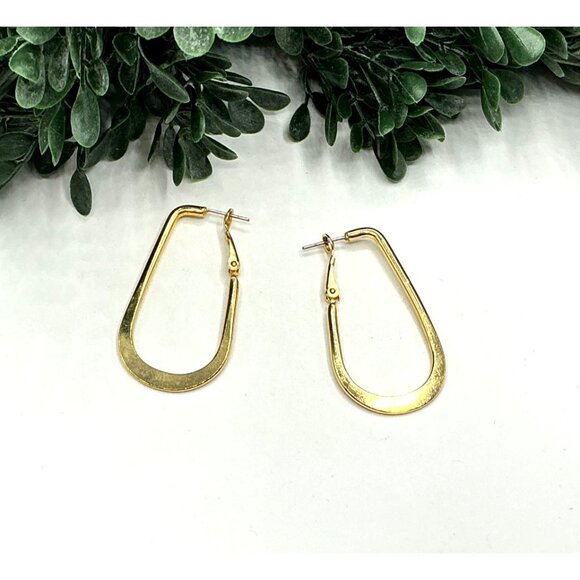Gold-Tone Teardrop Hoop Earrings - Picture 2 of 6
